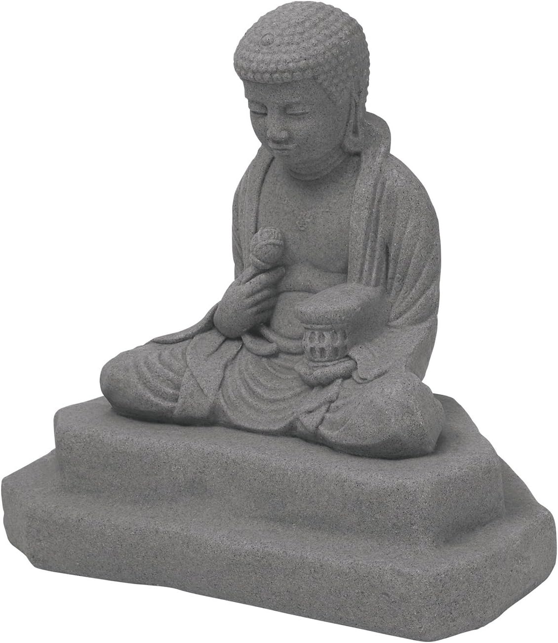 EMSCO Group Meditating Buddha Statue – Natural Granite Appearance – Made of Resin – Lightweight – 24” Height