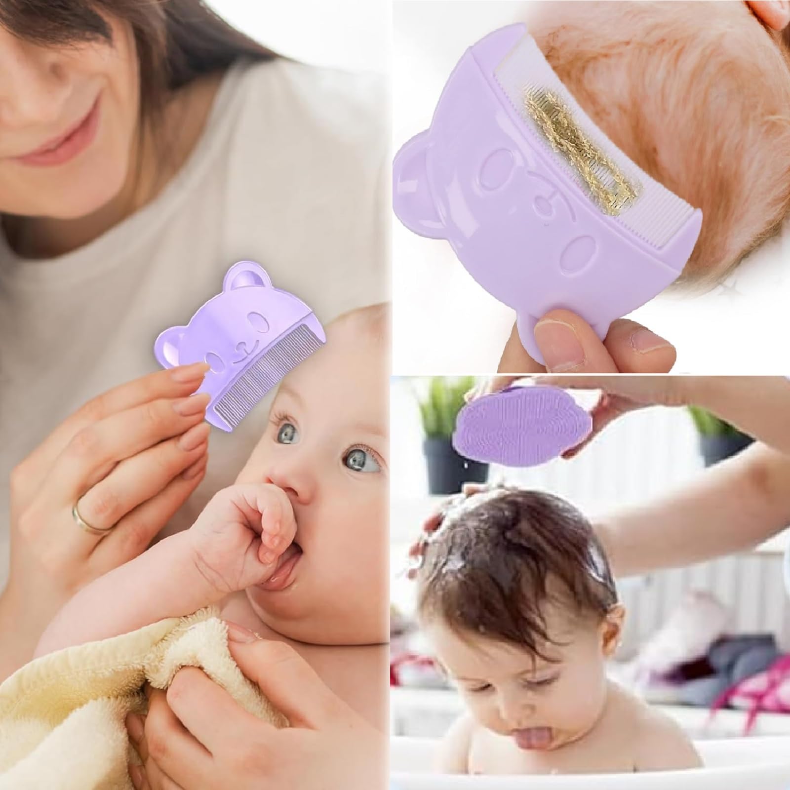Brosse et Peigne pour Croûtes de Lait,Brosse en Silicone pour le Bain de Bébé,Brosse de Massage en Silicone,Brosse de Bain Pour Bébé,Brosse Pour Berceaux Pour Bébé pour Convient Aux Nouveau-Nés(2PCS)