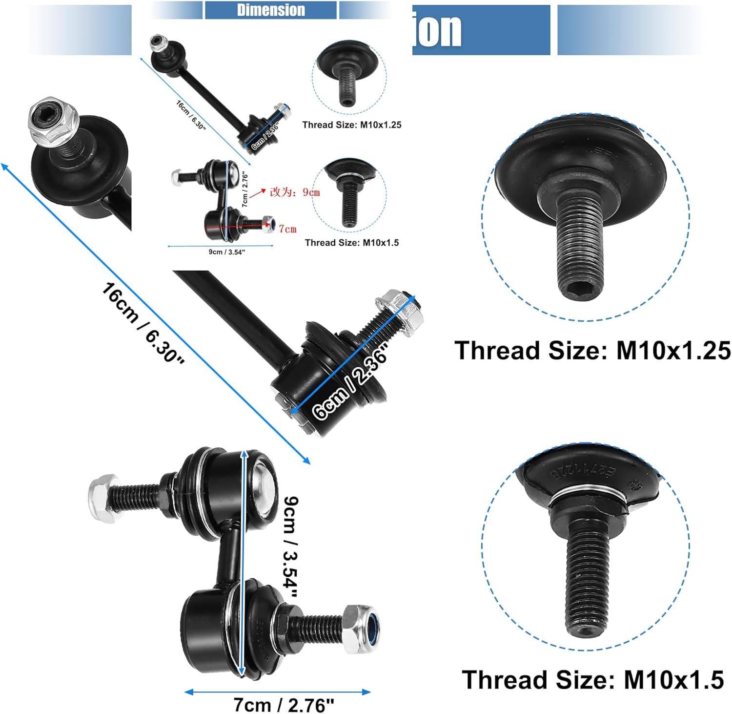 X AUTOHAUX 4pcs Front Rear Sway Bar Links K90667 K90668 K90669 for Honda CR-V 1997-2001 Suspension Stabilizer Bar Link Kit 52320S10003