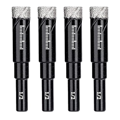 SWZHAI - Juego de 4 brocas de diamante seco de 12 pulgada, kit de sierra de agujero de diamante de vástago redondo para piedra de granito, mármol, disponible en Yaxa Peru