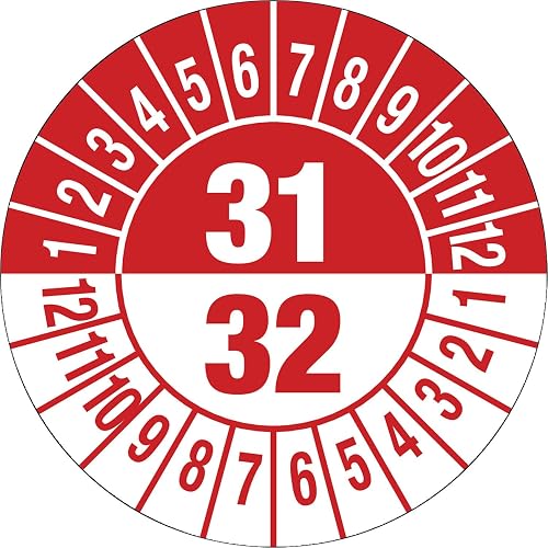kaiserkraft | Prüfplakette | Mehrjahreszahlen | Dokumentenfolie | Ø 30 mm | VE 1