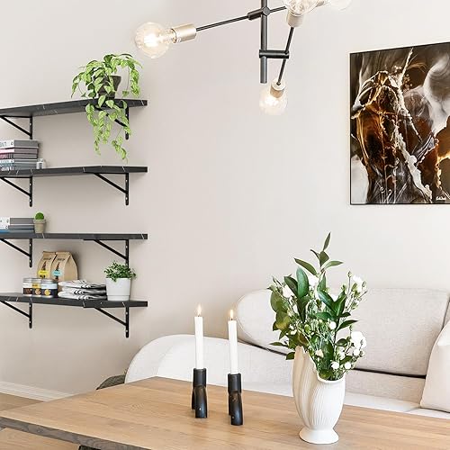 Miniatura 6 de Kaboon Juego de 2 estantes flotantes de 27 pulgadas de largo y 10 pulgadas de profundidad para pared, estantes abiertos grandes montados en la