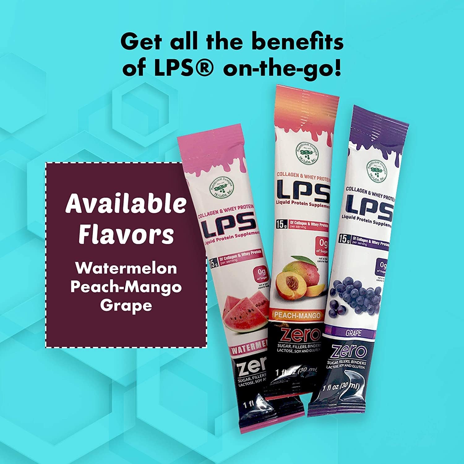 Nutritional Designs Sugar-Free Liquid Collagen & Whey Protein Supplement - Non-GMO Drink - Promotes Healthy Skin & Hair for Men & Women (Grape, Standard Care) Pack of 6