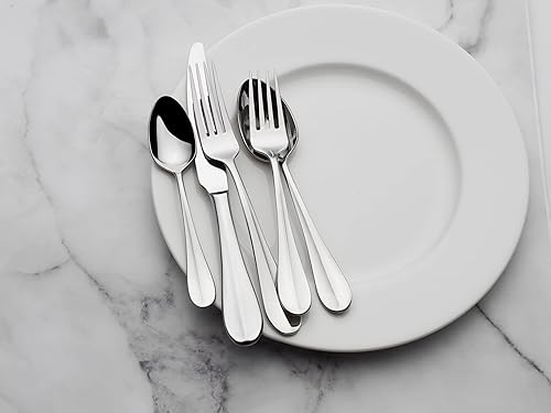 Vista 11 de Fitz & Floyd Fitz and Floyd Nevaeh Coupe Cubiertos servicio de 45 piezas para ocho, gris, (5266455)