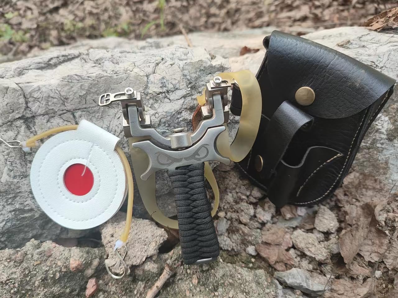 360° Rotation Slingshot | Stainless Steel Target Practice Slingshot | Class IIIA <5mW Laser Aiming | Adult Outdoor Recreation