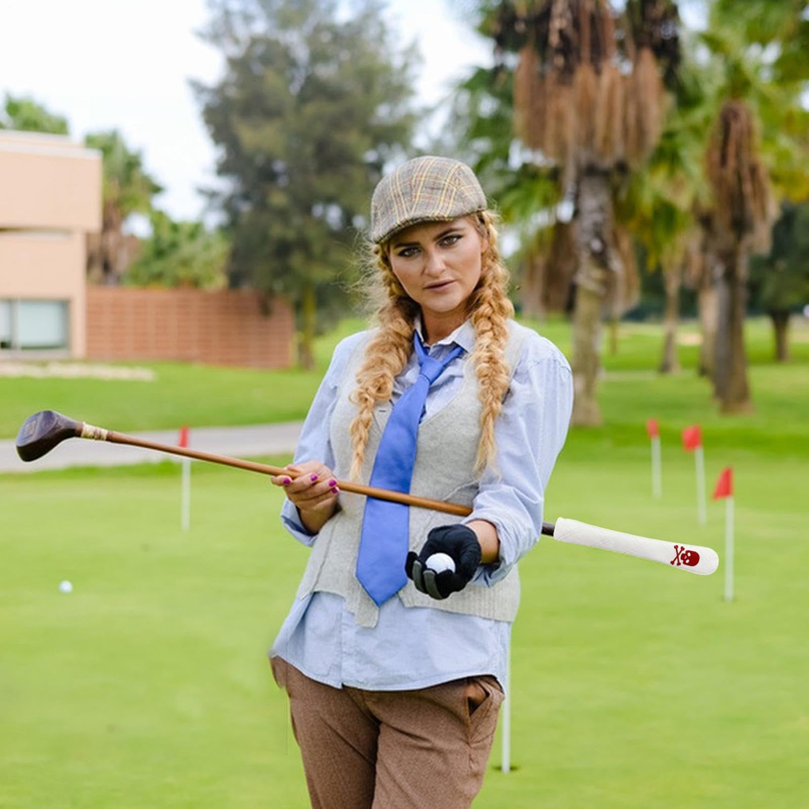 Golf Alignment Stick Headcover - PU Leather Protective Sleeve for Training | Sticks | Compact Duals Stick Storage Case, Smooths Finish Carry Cover System for Practice and Range Organization Use