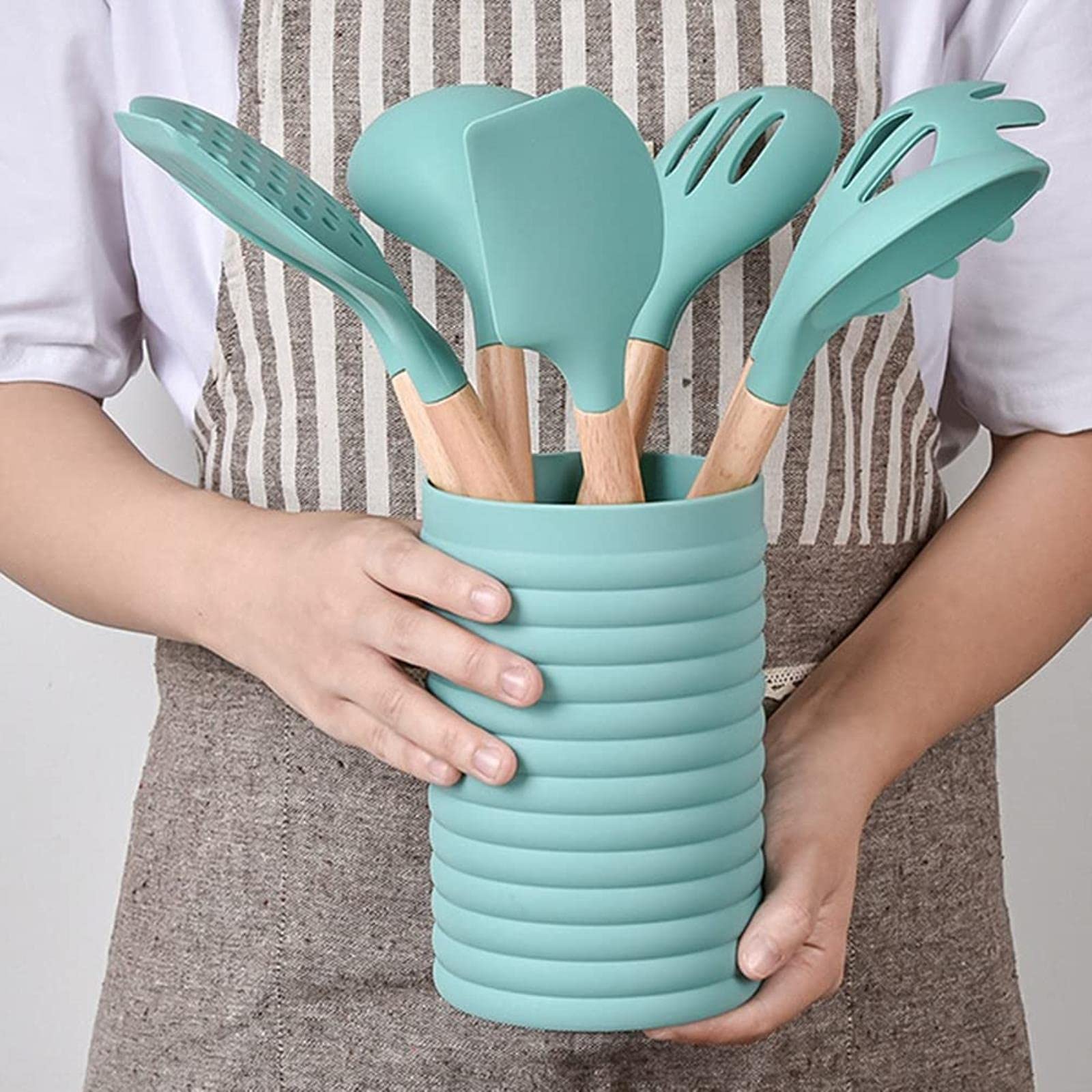 Juego de espátulas de silicona para repostería de 7 piezas Juego de espátulas antiadherentes Juego de espátulas resistentes al calor Juego de utensilios de cocina duraderos para hornear, Morado