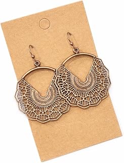 Handmade Antique Copper Filigree Hoop Dangle Earrings 1.5 Inch Lightweight Hoops by Sundance Dreams Designs