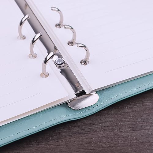 Vista 35 de Antner - Archivador de piel sintética con 6 anillos, para papel de tamaño A6, agenda personal con hojas sueltas y cubierta con cierre magnético