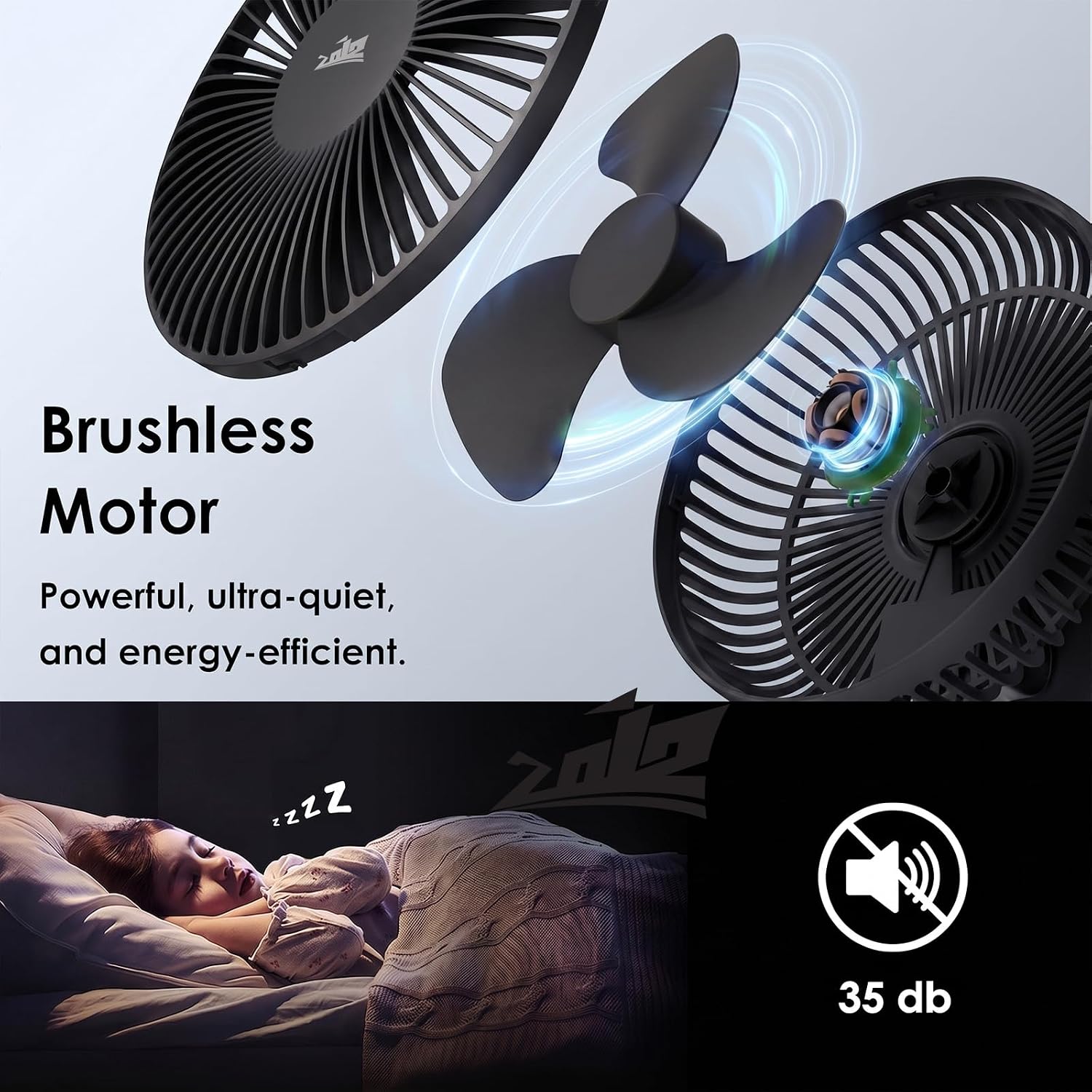 ZOIZ 12V RV Fan, Wall Mounted & Tabletop Portable Fan with USB-C Dual Power, Quiet Oscillating Air Circulator with Timer for Camper Van, RV, Travel Trailer, Boat & Home (Black)