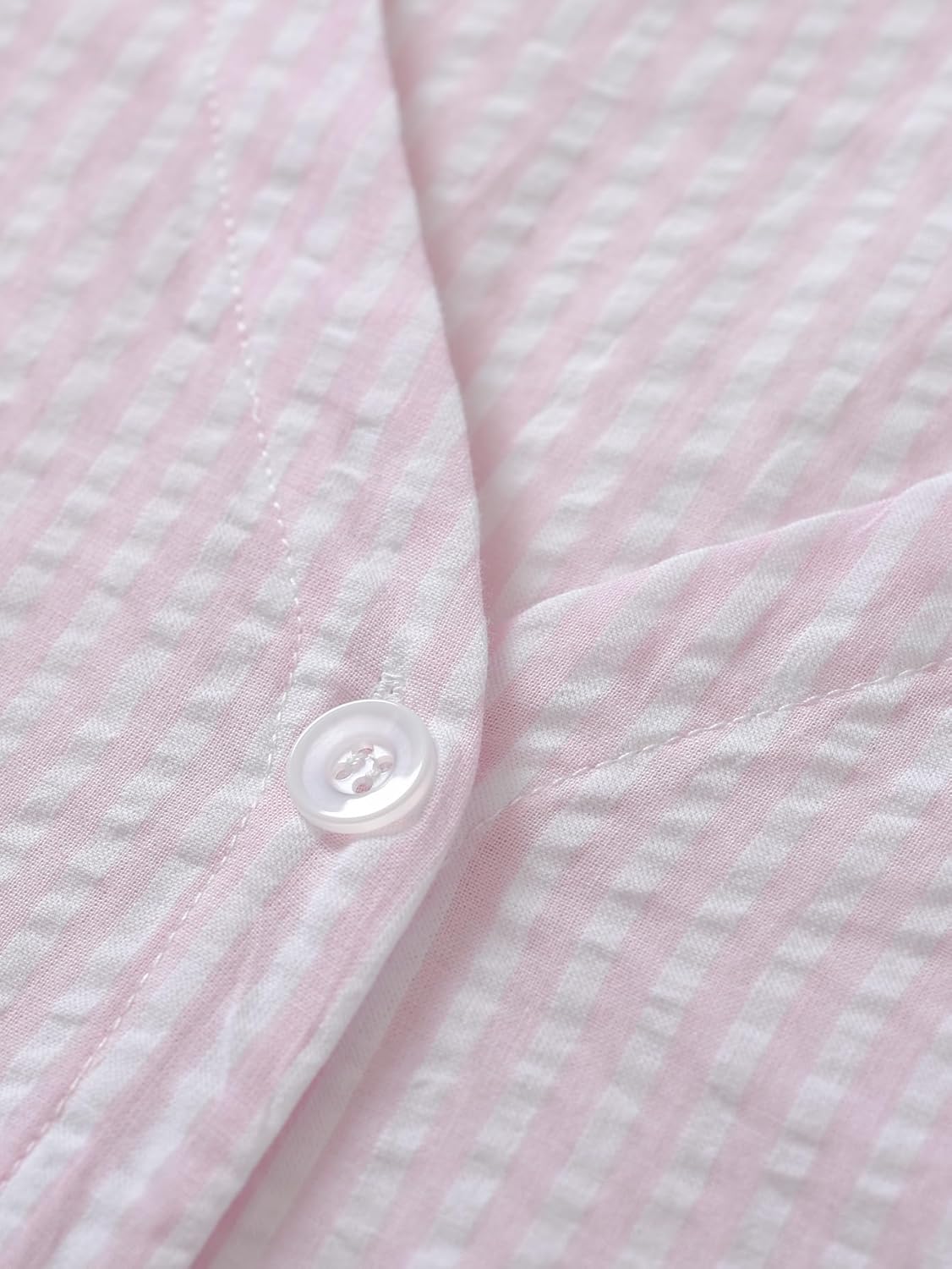 Latuza Women's Petite Seersucker Pajamas Set Cotton Pj Set Petite Size - Image 7