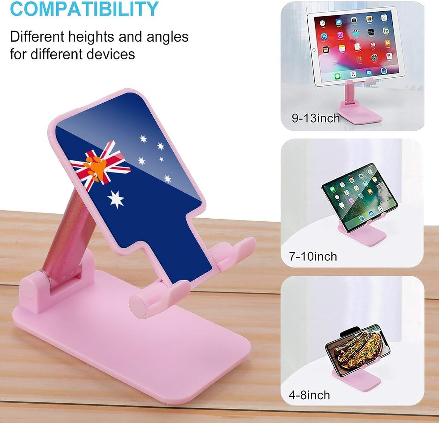 Bear Proud Flag of Australia Plastic Phone Stand with Alloy Base image 3