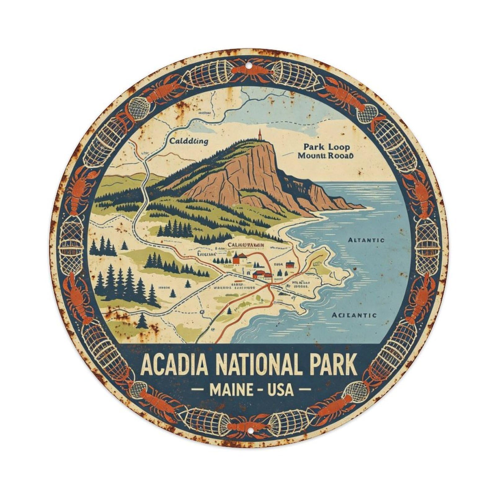 Acadia National Park Metal Tin Sign Plaque