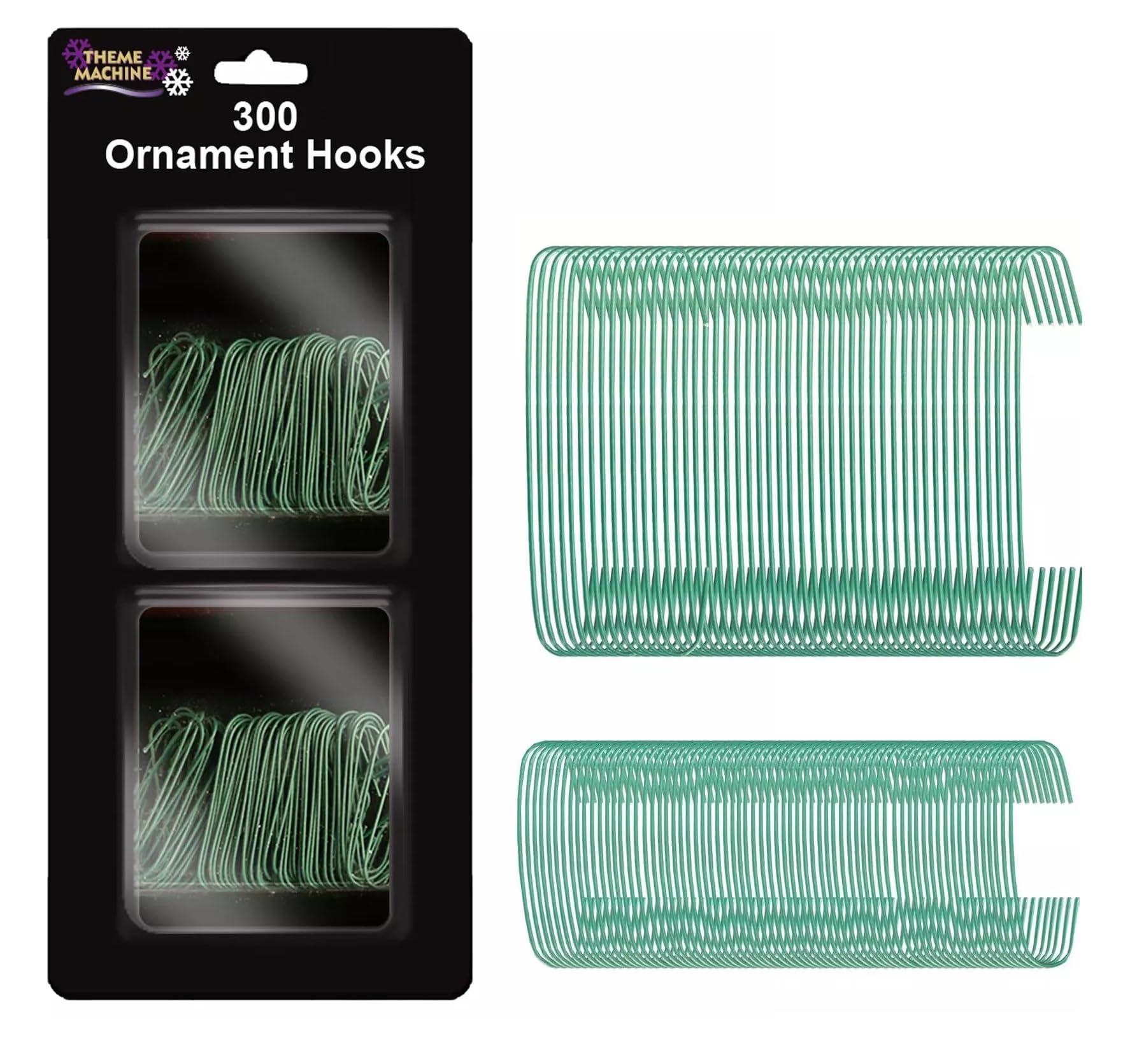 Decsee Green 300 Christmas Tree Ornament Baubles Hangers Hooks Hanging Wire Holder Craft Hook (Assorted Sizing)