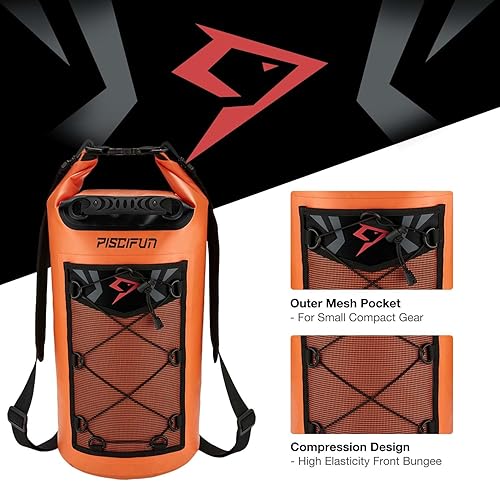 Miniatura 6 de Piscifun - Mochila impermeable para deportes acuáticos, 5 L, 10 L, 20 L, 30 L, 40 L, flotante, seca, con bolsa de teléfono impermeable para deportes
