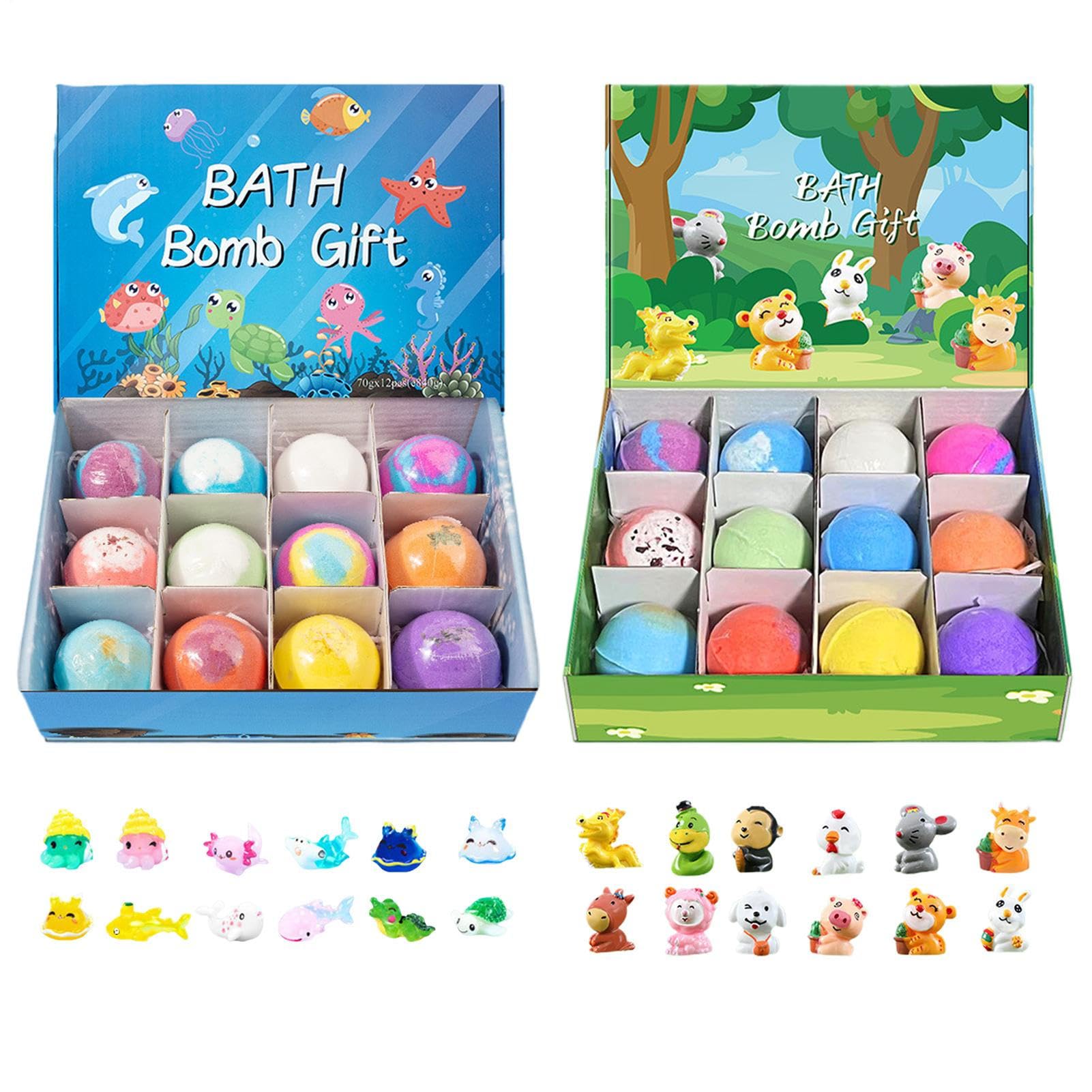 12Pc Bath Bombs for Kids | Kids Baths Bombs Gift Set | Funny Animals & Sea Bath B-omb with Toys Inside | Natural Organic Bubble Baths Balls Educational Toys for Moisturize Skin — view 10