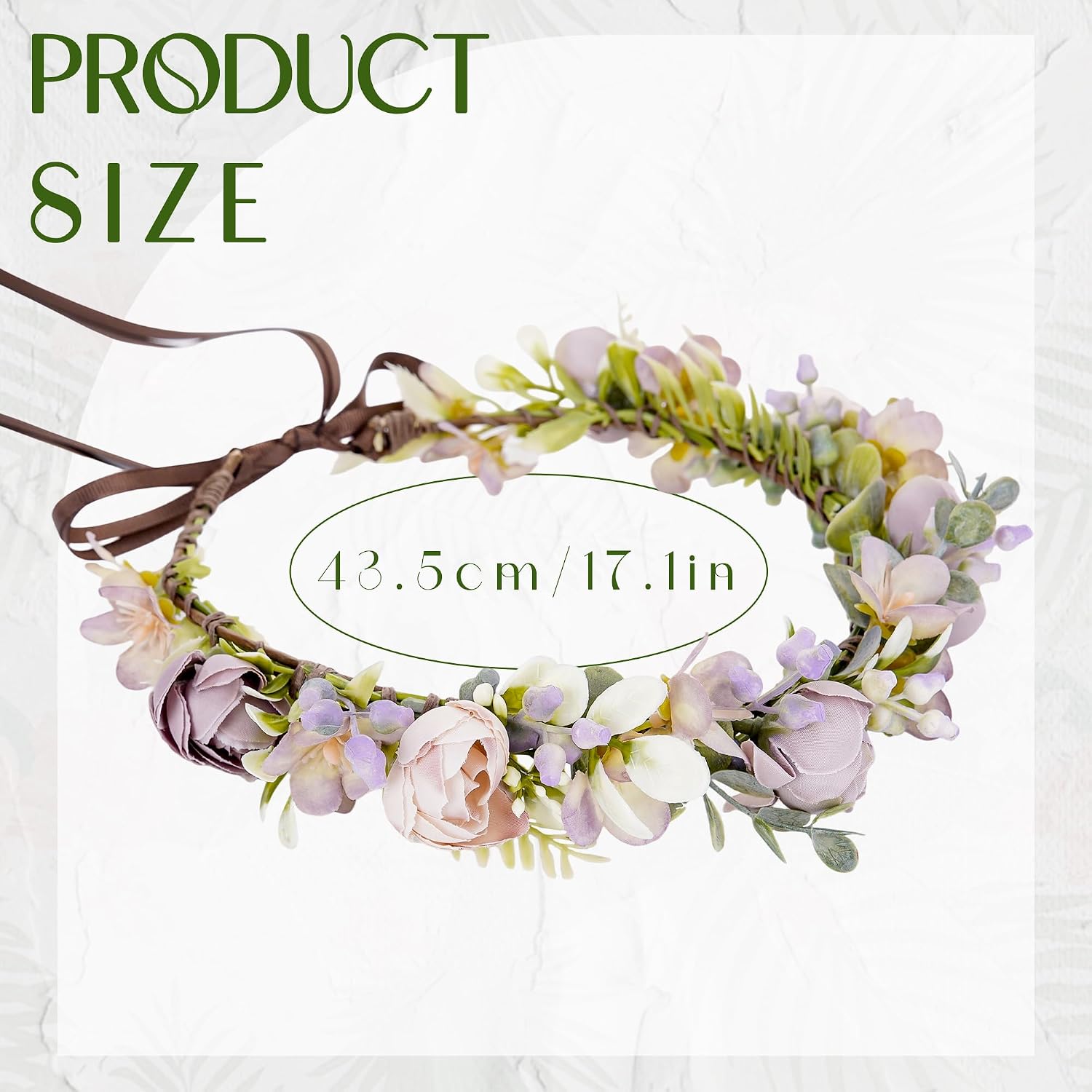 Purple Flower Crown Headband, Artificial Fairy Rose Floral Headpiece, Boho Bridal Floral Headbands for Women Girls Renaissance Festival Cosplay Wedding Birthday Hair Accessories
