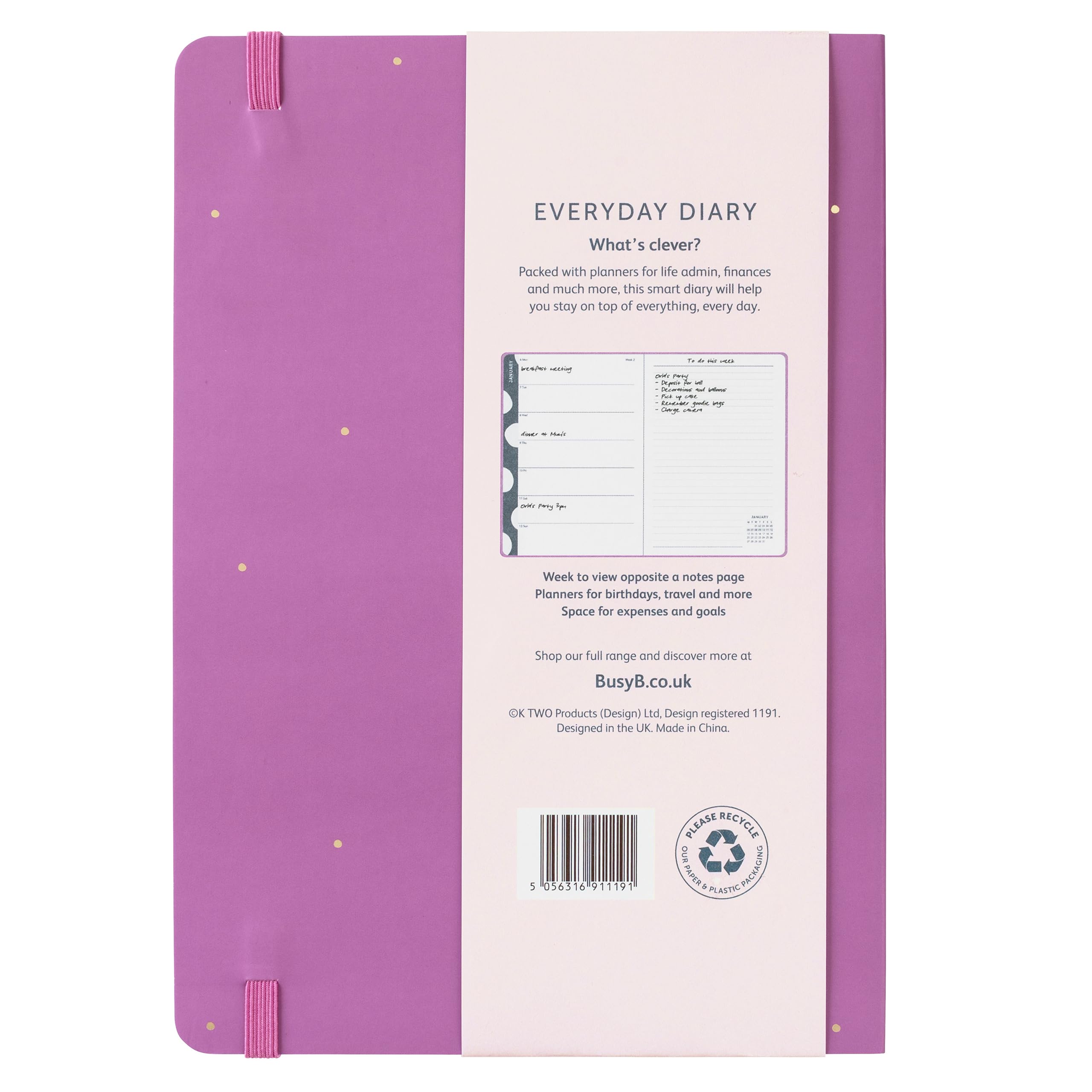 Busy B Everyday A5 Weekly Planner Diary 2025, Compact Diary for Students Teachers & Work with a Week-to-View Layout - Image 2