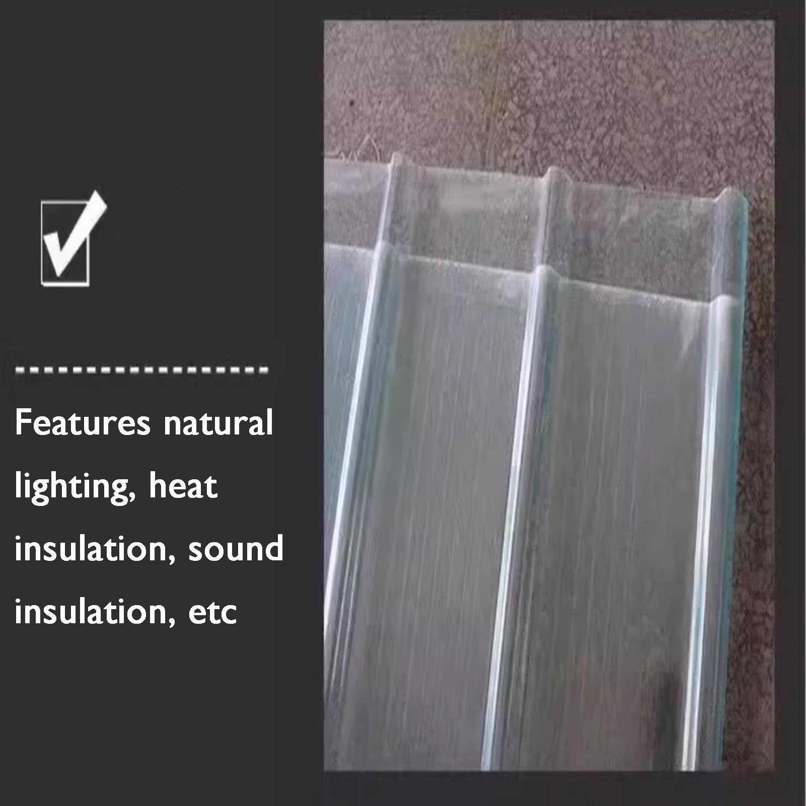 Canopy Garage Shed Panels Laminas Plastico Resistente al Frío Tejas Translúcidas para Tejados Terraza Taller(4pieces,0.9x0.5m/2.95x1.64ft)