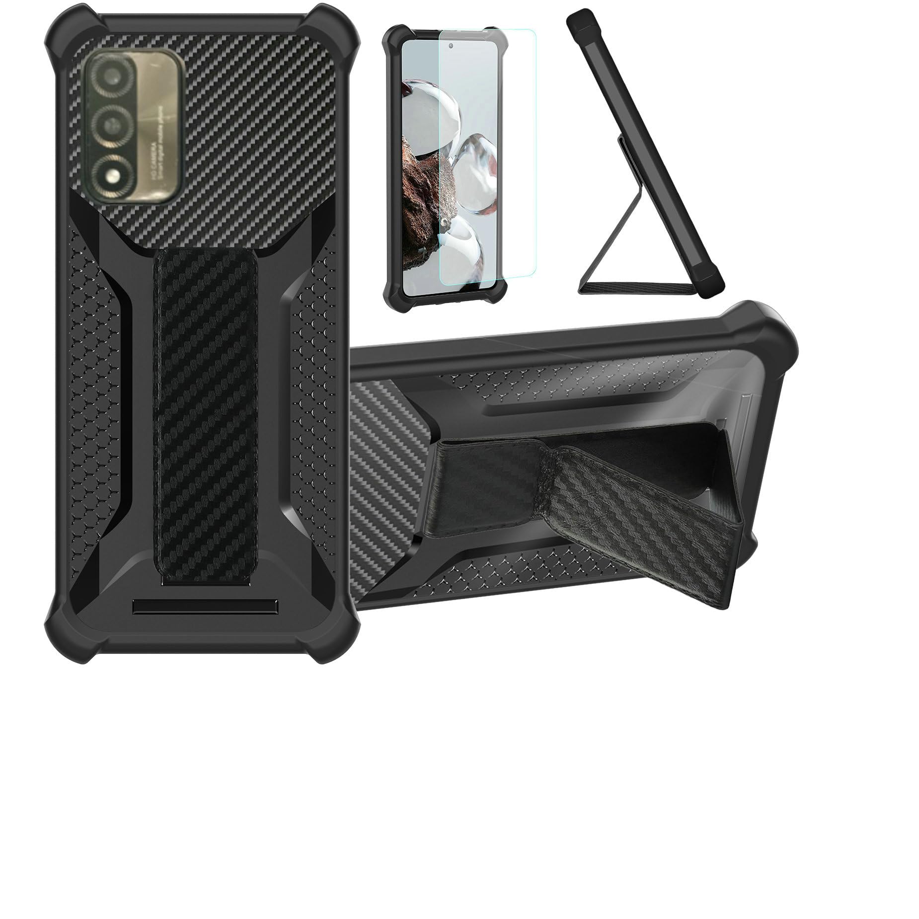 bojioderf Case Compatible for Vortex Hd65 Ultra Phone Case Cover [with Tempered Glass Screen Protector] Hybrid Case [Folding Support Magnetic] [