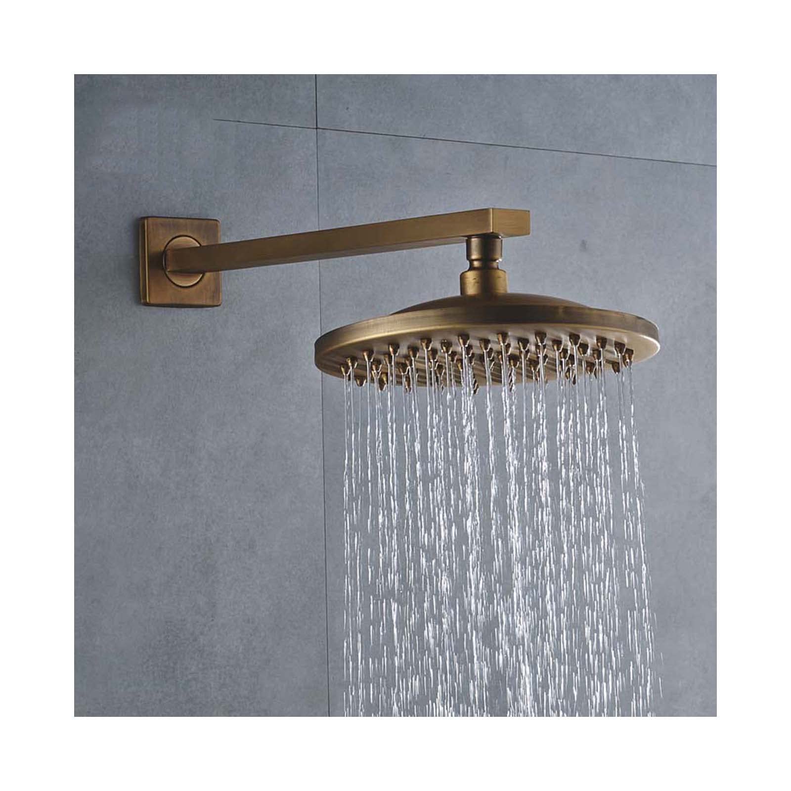 Shower Head Soffione Doccia a Pioggia da 8 Pollici Soffione Doccia a Pioggia in Ottone con Braccio Doccia Soffione Doccia Fisso Grande ad Alta Pressione - Copertura Totale del Corpo a Cascata Ugelli