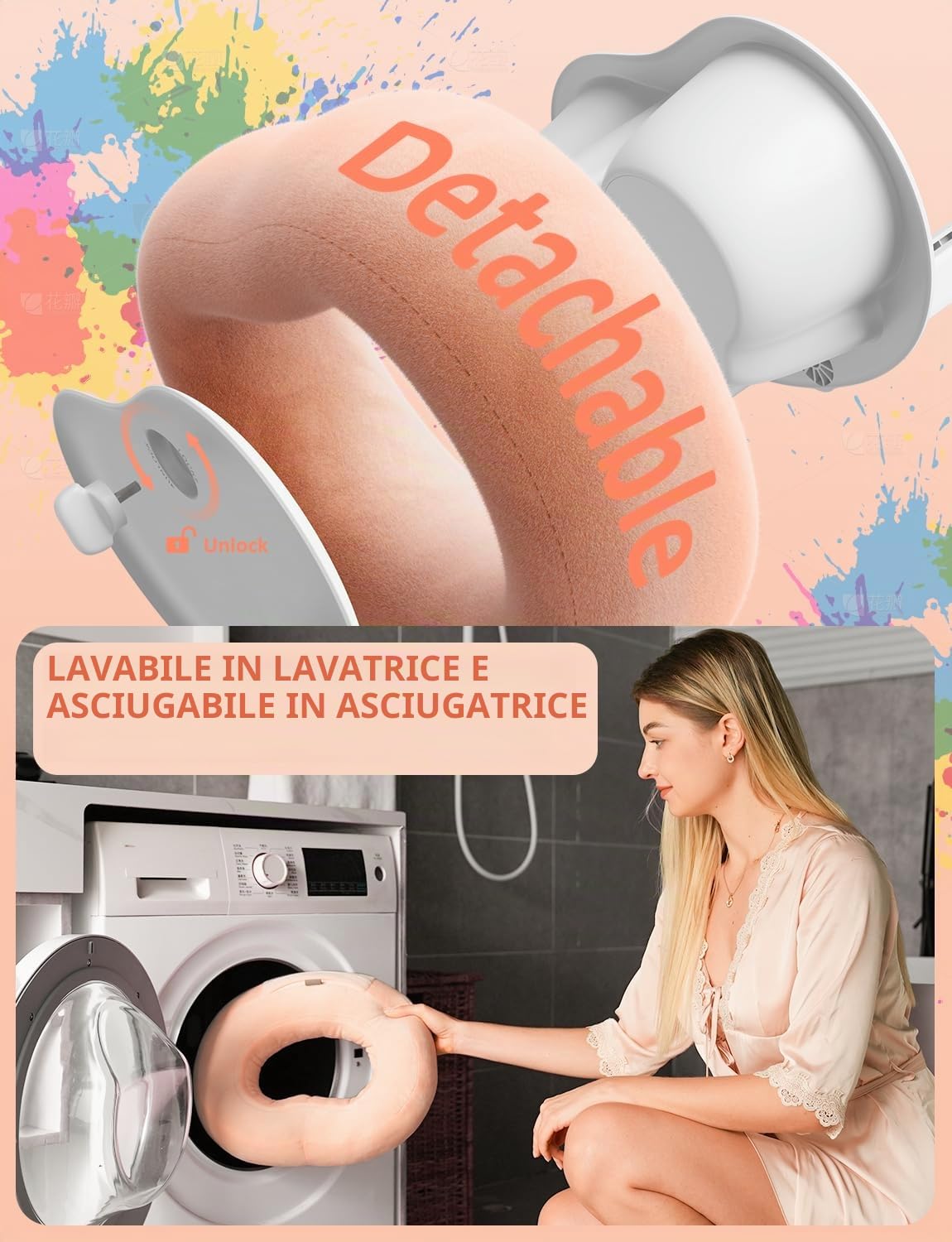 Supporto per Tablet e Leggio a Cuscino per E-Reader con 2 Vassoi Rimovibili & Cuscino Morbido in Peluche per Letto/Grembo, compatibile con iPad/Kindle/Kobo/iPhone/Android/Altri Dispositivi 4,7–16.1"
