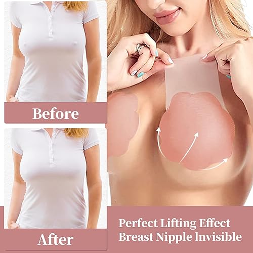 Miniatura 4 de Cubiertas del pezón, Pasties del levantamiento de pecho para las mujeres reutilizable adhesivo invisible cubierta de silicona