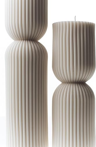 Miniatura 9 de LAWA - Vela de pilar de reloj de arena, grande, hermoso pilar hecho a mano, vela perfumada de cera de soja, elegante vela estética de burbujas,