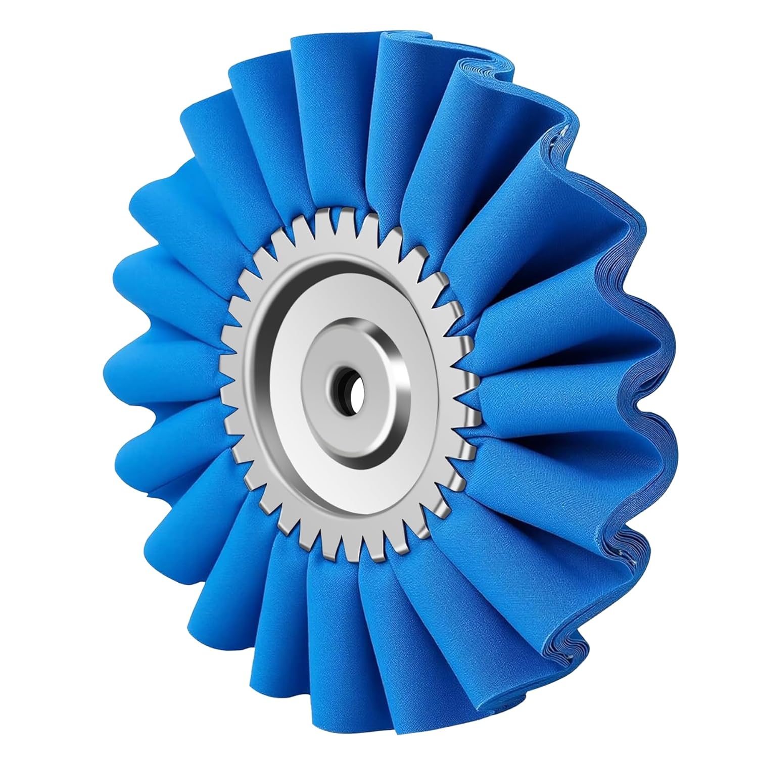 10" S-Shape Airway Buffing Wheel with 5/8" Arbor Flange-Free Hub，Blue Buffing Wheels for Angle Grinder, Heavy Cutting Metal Polishing Wheels for Aluminum Wheel Stainless Steel Surface Prep