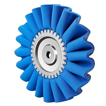 10" S-Shape Airway Buffing Wheel with 5/8" Arbor Flange-Free Hub,Blue Buffing Wheels for Angle Grinder, Heavy Cutting Metal Polishing Wheels for Aluminum Wheel Stainless Steel Surface Prep