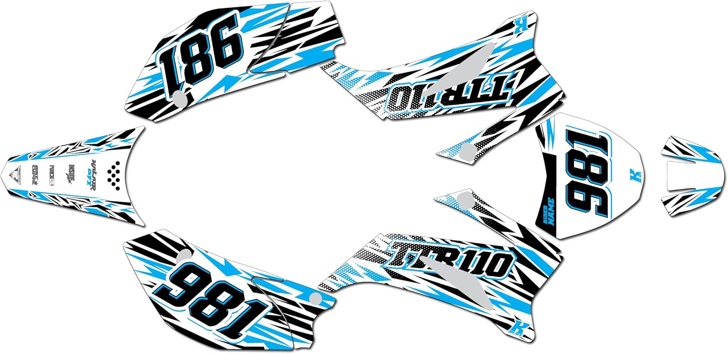 Graphics Kit for Yamaha TTR110 (2008+) TWITCH Series Red 21 Mil - Dirt pit bike motorcycle stickers, dirtbike racing automotive decal motocross accessories no-plastics