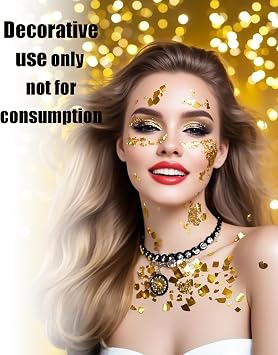 Gold Leaf Sheets, 100 Sheets Gold Foil, 14 x 14 cm Imitation Gold Leaf for Nails, Art & Crafts, DIY Projects, Picture Frames, Walls & Interior Decoration