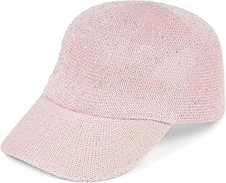 Gorra de béisbol para Mujer, Tejido Liso con Lentejuelas, Gorra de Verano Ligera, Hebilla de Metal Ajustable 04023094