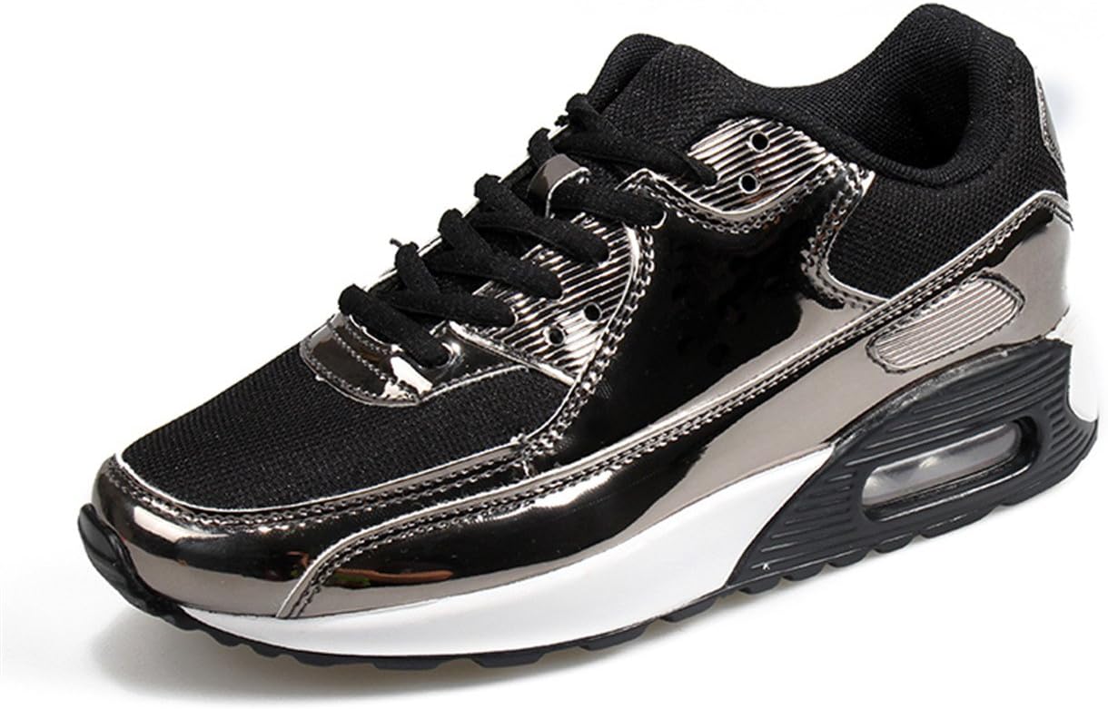 Men Women Unisex Couple Casual Running Sneakers Breathable Athletic Air Cushion Sports Shoes Black 6 37