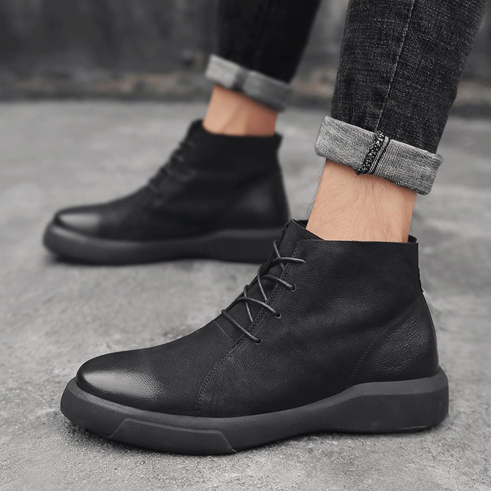 Męskie buty oksfordzkie męskie buty zimowe z futrem skórzane buty na co dzień męskie ciepłe śniegowce męskie gumowe stopki do kostki