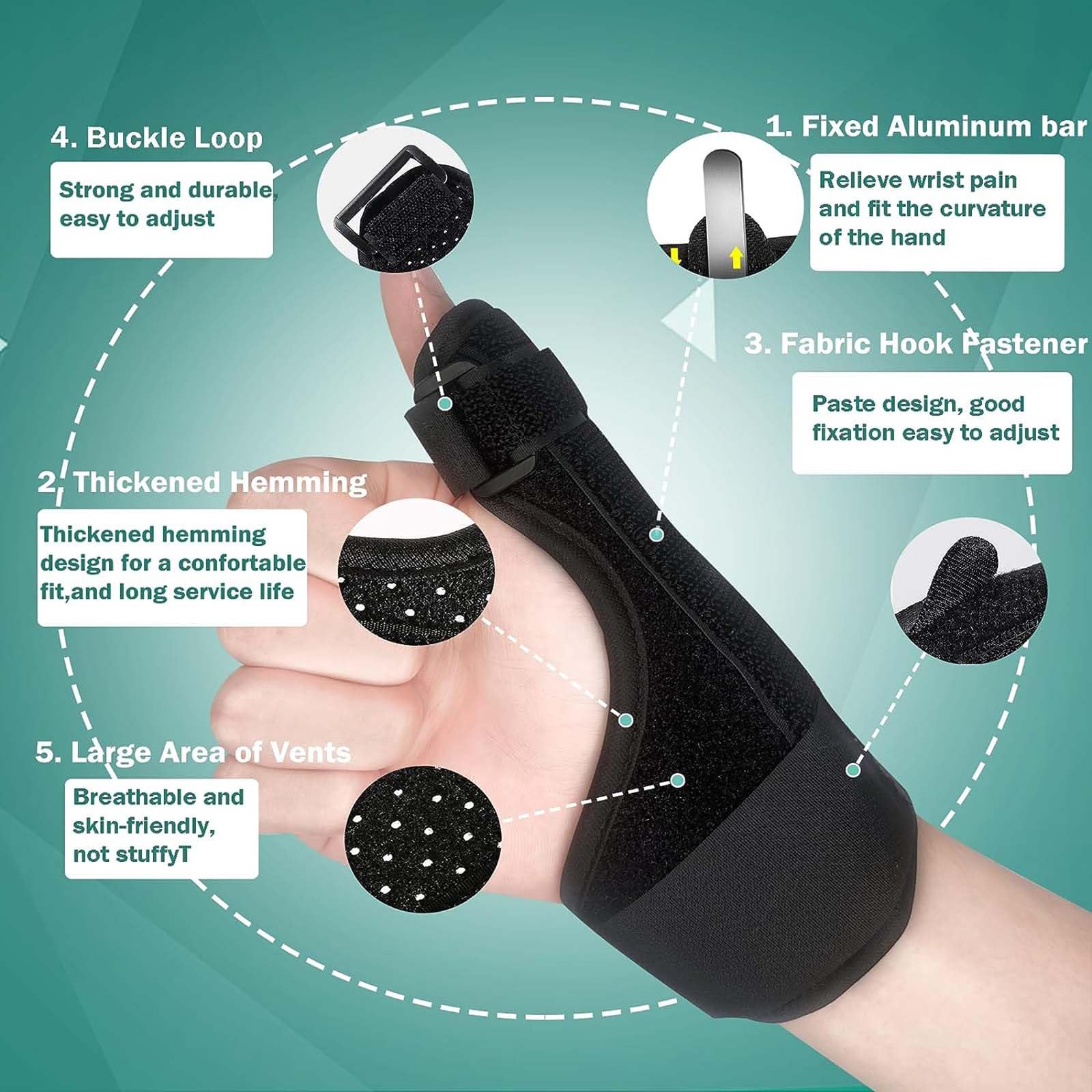 Bort Wrist & Thumb Splint – Removable Support For Carpal Tunnel, Fractures, And Pain (Blue, Large, Left) - View #9