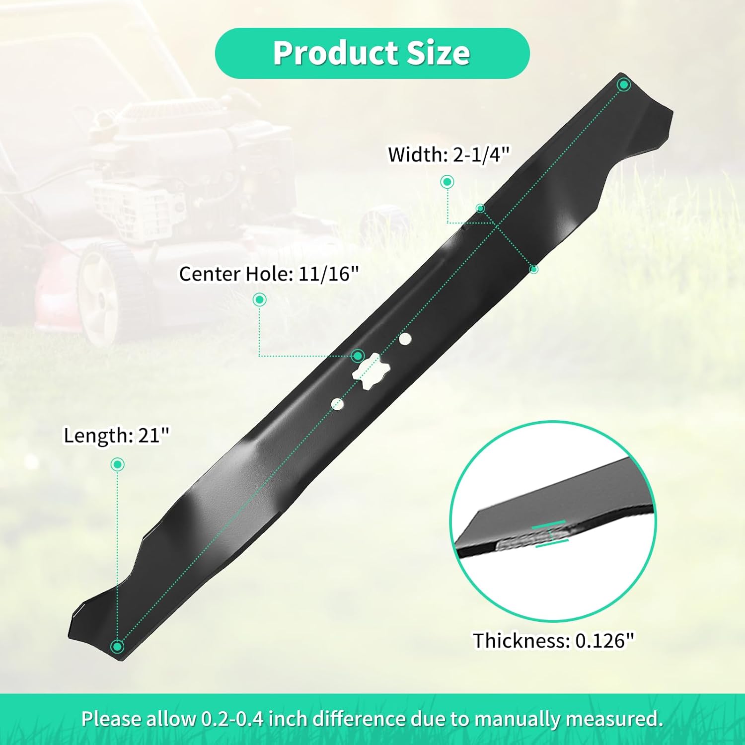 942-0741A Mulching Blade for 21" Deck, 742-0741A Mower Blade Compatible with Troy-Bilt TB130 TB230 MTD Cub Cad-et Craftsman Lawn Mower, Replaces 942-0641, 742-0641, 942-04276, 2 Pack