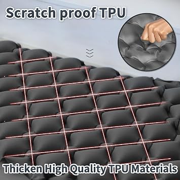 Baiao Ultralight Inflatable Camping Mat - With Integrated Pillow – Lightweight (0.55kg) and Compact Outdoor Sleeping Mat for Hiking and Bikepacking(Black)