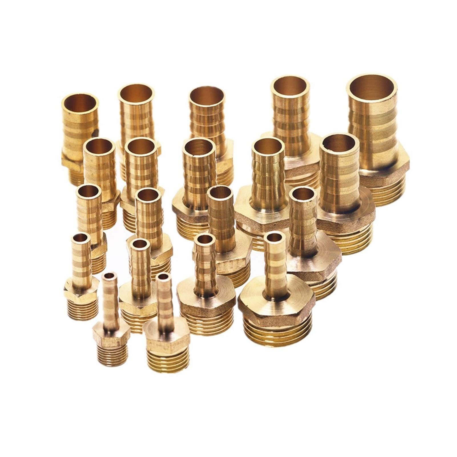 Zkenyao-Brass Connector Hose Barb Tail 1/8" 1/4" 1/2" BSP Male Connector Copper Pipe Coupler Adapter,4mm-12mm Brass Pipe Fitting, Simple to Install ( Size : 14mm Bard , Thread Specification : 1/4" )
