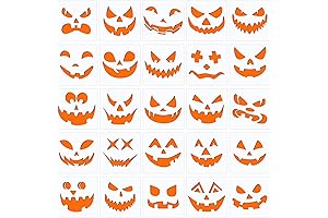 25 Pcs Halloween Pumpkins Face Stencils