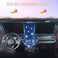 Vista 4 de Parasol para parabrisas compatible con Ford Bronco 2026 2025 2024 2023 2022 2021, protector de visera plegable que bloquea los rayos UV, parasol