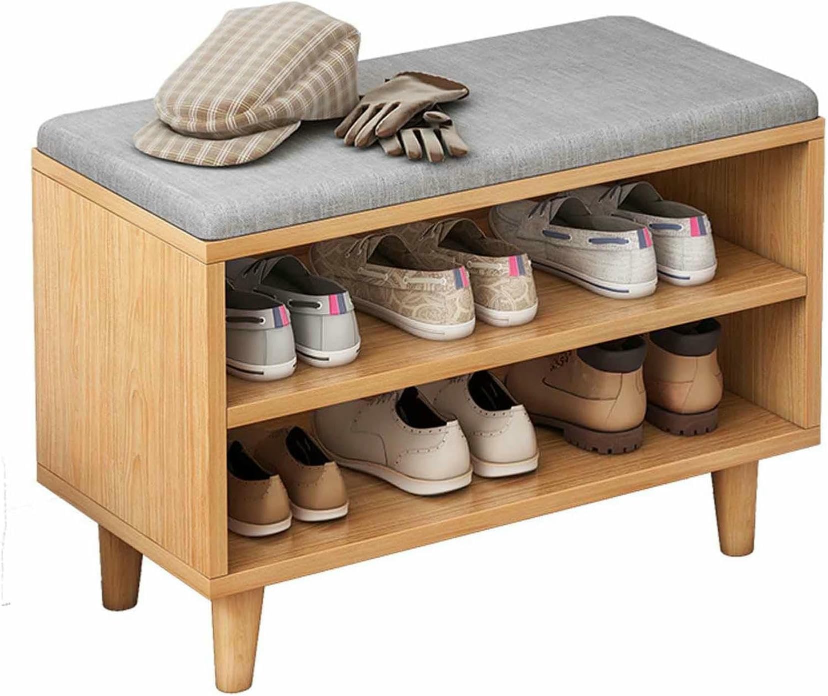Banc de rangement compact à chaussures meuble entrée polyvalent