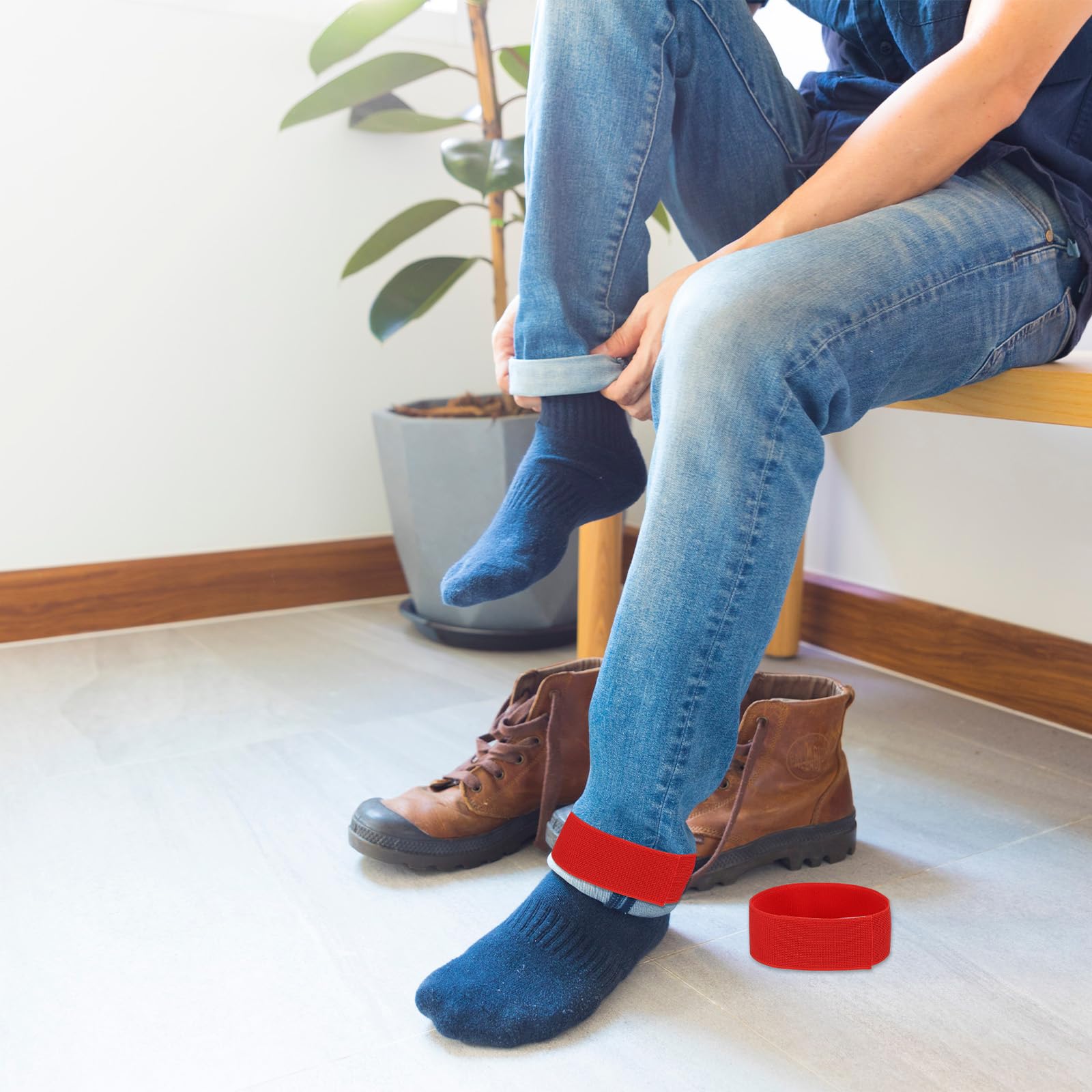 PATIKIL Correas para botas, pantalones elásticos de poliéster, blusas, correas de tobillo, bandas de pierna con gancho y bucle para senderismo, caza