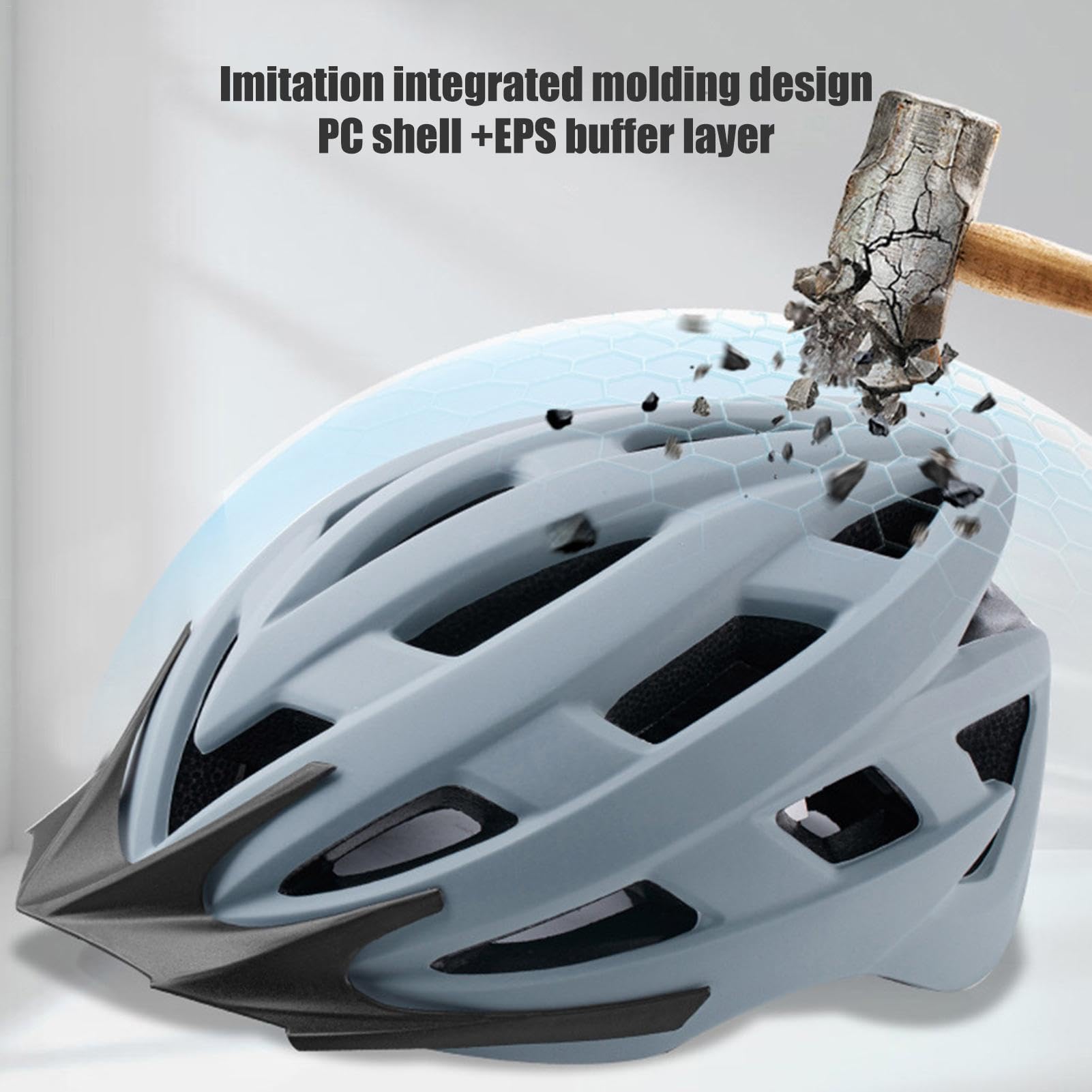 Casque Vélo Rigide Unisexe – Léger, Réglable, 21 Aérations, Coque PC + Mousse EPS, Antivol Intégré, Compatible VTT, Route, Scooter, Trottinette