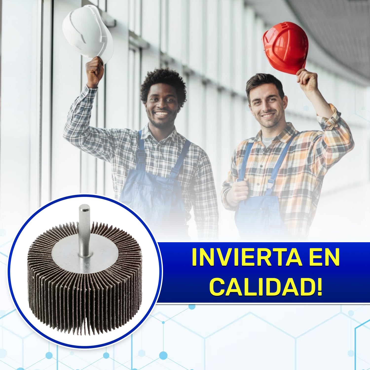 10 Piezas Lija Para Taladro y Amoladora Recta G180 Ø60 x 30 mm - Lija Taladro para Trabajar con Metal con Vástago Ø6 mm - MONTERAL