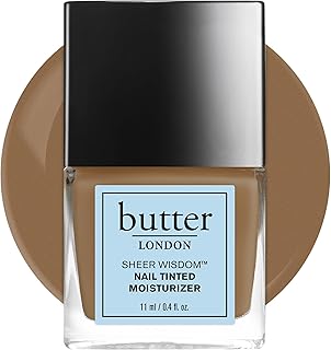 butter LONDON Nail Strengthener for Damaged Nails, Sheer Wisdom Nail Tinted Moisturizer - Nail Hardener for Stronger & Healthier Nail Beds - Nail Strengthening Polish Nail Care Products