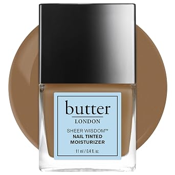 butter LONDON Nail Strengthener for Damaged Nails, Sheer Wisdom Nail Tinted Moisturizer - Nail Hardener for Stronger & Healthier Nail Beds - Nail Strengthening Polish Nail Care Products