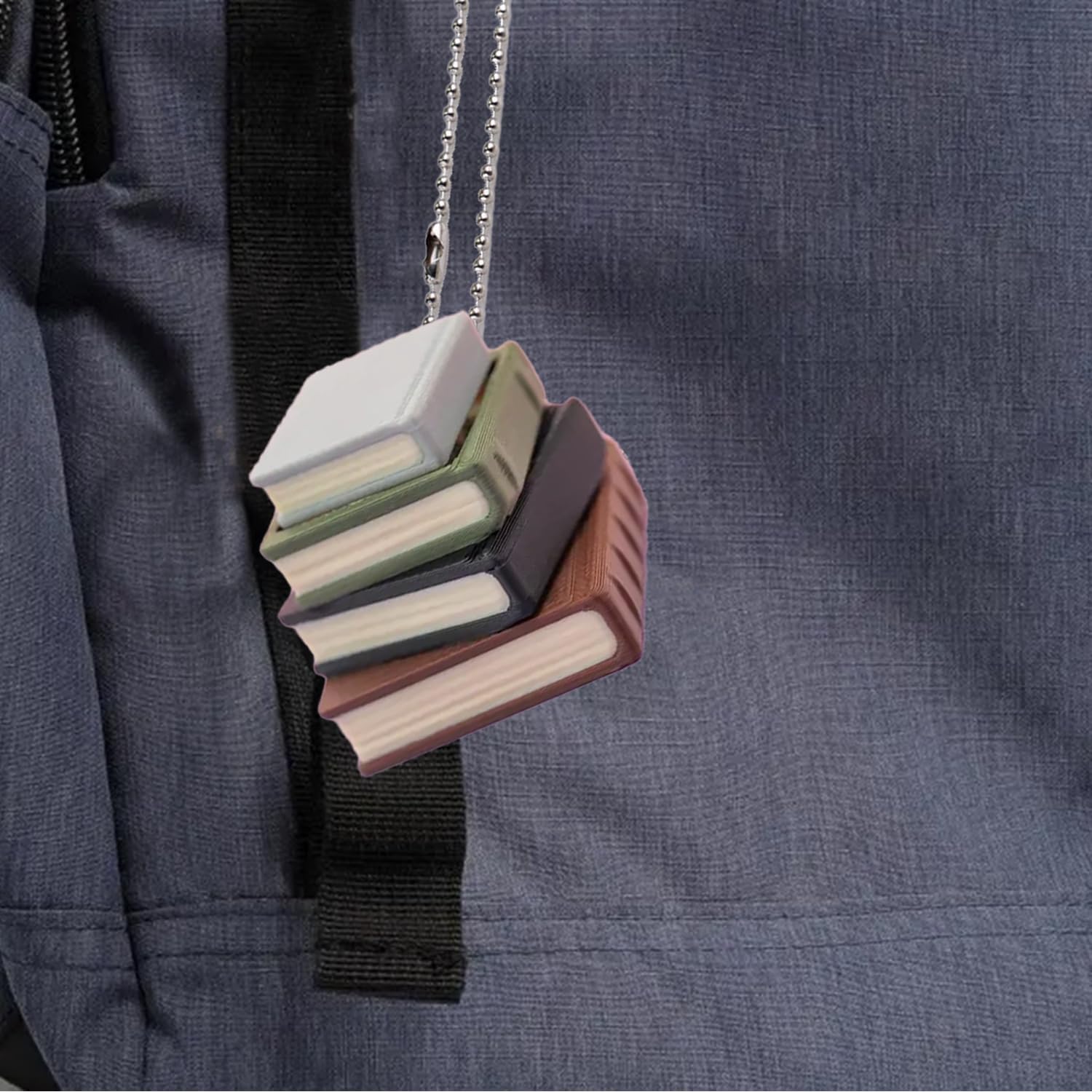 Stack of Books Fidget Clicker Keychain, Enchanted Library Bundle with Black Cat, Sleepy Dragon, Or Mage Hat, Clicker Fidget, Fidget Keychain, Stress Relief Book Lover Gift (3 PC A Set)