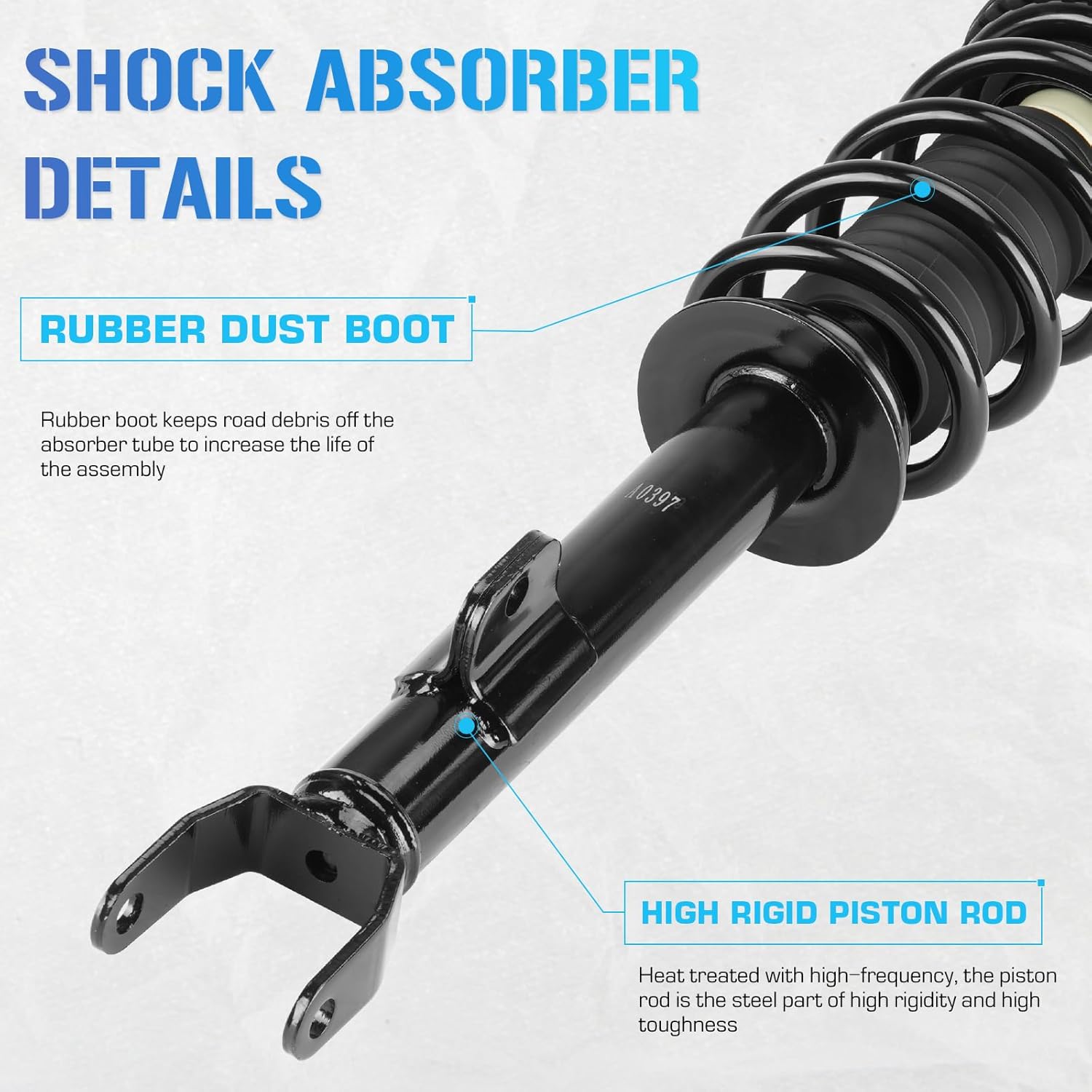 Front Struts Shocks w/Coil Springs Absorber for 2012-2022 Dodge Challenger V6 3.6L / 2012-2022 Charger V6 3.6L (ONLY RWD), Suspension Assemblies Replace 172665 - [Only fit V6 3.6L]