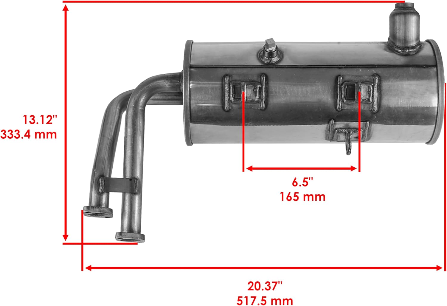 Caltric Exhaust Muffler Compatible with Kawasaki Mule 4000 4010 Trans4x4 KAF620 2009-2020
